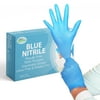 [100 PACK] Large Blue Nitrile Exam Gloves - Disposable, Latex Rubber Free, Powder Free, Black Gloves, Non Sterile, Food Safe, 4 Mil, Black Color, Convenient Dispenser by EcoQuality…
