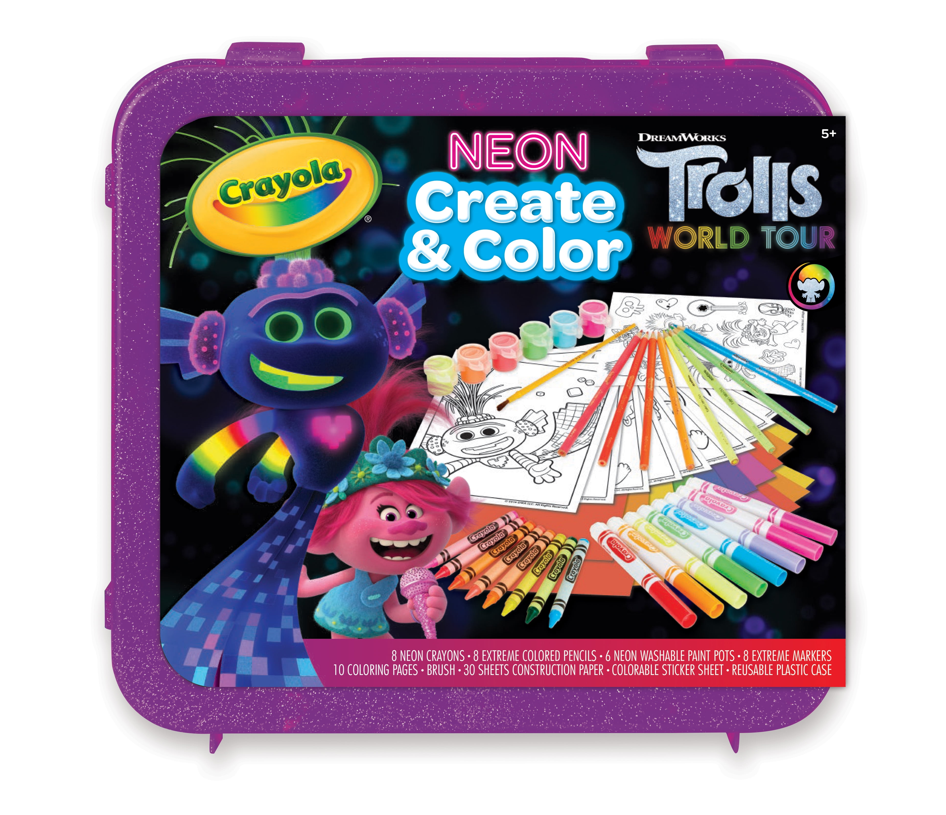Pieces Art Gift 115 Details about   Crayola 1836532 Dreamworks Trolls Glitter Scrapbook Kit 
