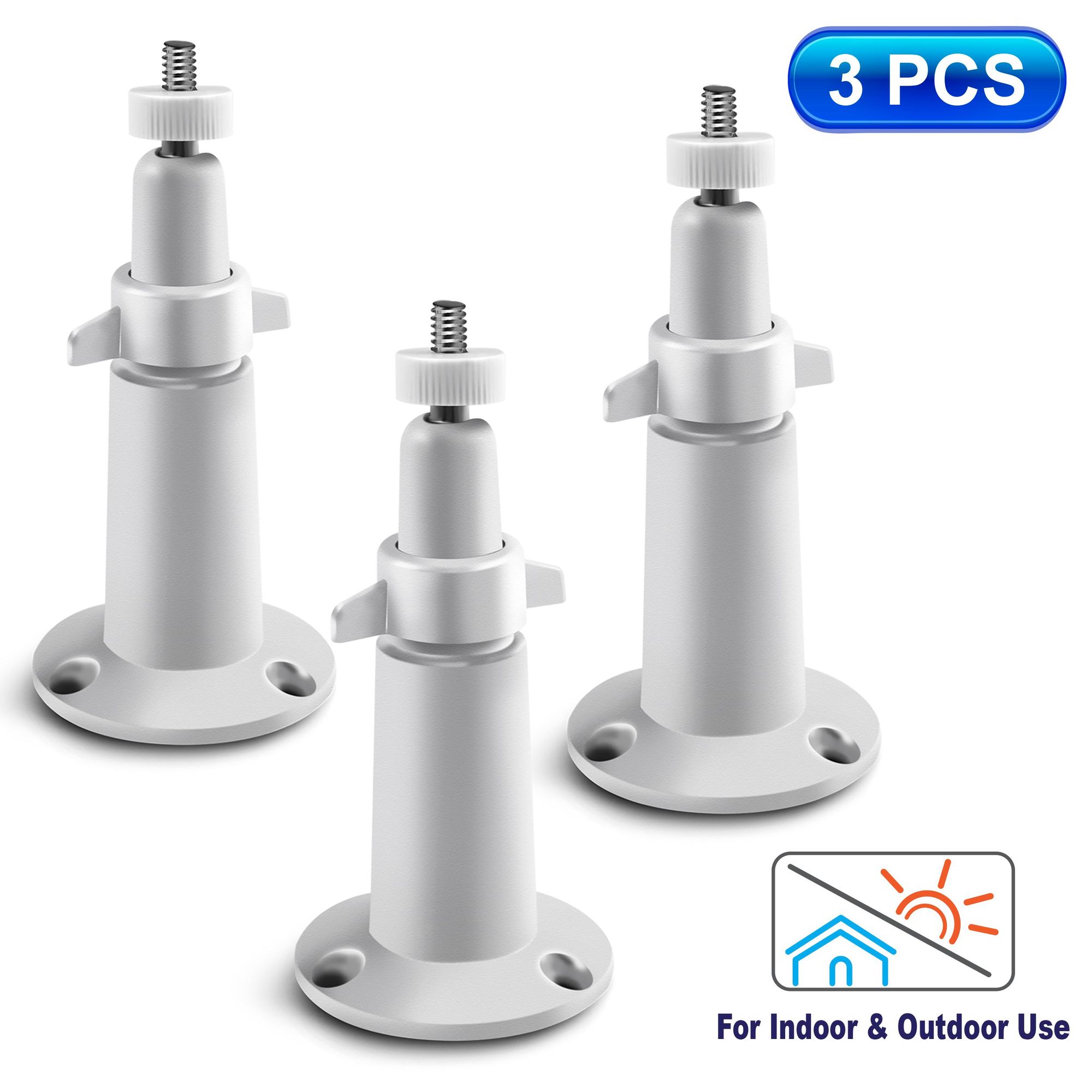 INSTEN 3 Pack Security Wall Adjustable Mount Bracket, White, Compatible with Arlo Arlo Pro, Pro