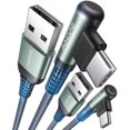 thumbnail image 1 of Cable USB a USB C AINOPE de 3.3 pies, paquete de 2 unidades para cargador de iPhone 15, 1 of 9