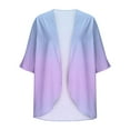 thumbnail image 5 of SELONE Long Cardigans for Women Lightweight 3/4 Sleeve Regular Open Front Cardigans Without Hoodie Print Beach Vacation Wear Purple M, 5 of 5