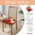 thumbnail image 2 of Red Flower Butterflies Seat Covers for Dining Room Chairs Set Of 4,Stretch Printed Washable Chair Seat Cover with Elastic Ties and Button,Removable Waterproof Couch Cushion Covers, 2 of 6