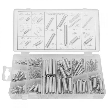 

Tebru 200pcs/Set Extension Tension Compression Spring Assortment Metal Springs Kit Extension Spring Metal Spring
