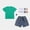 Green, variant on Girls Denim Skirt Outfit Set 3 Piece Fashion Skirt Suit Short Sleeve Solid Color Top Jean Skirt and Matching Socks Toddler Girls Summer Boutique Wear Green Size 4 Years