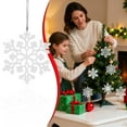 thumbnail image 2 of 1PC Sparkly Snowflake Ornaments For Christmas Tree Plastic Flake Decor With Glitter Powder Hollow Design Hanging Decorations For Xmas Holiday Home 3.94 Inch, 2 of 9