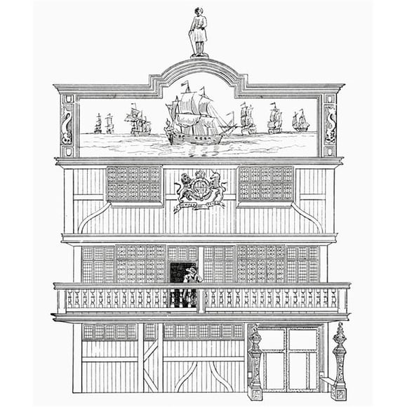 Posterazzi Facade of The Old East India House, London, England From The Book Short History of The English People by J.R. Green Published London 1893 Poster Print, 26 x 32 - Large