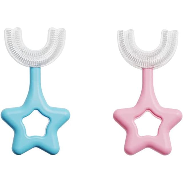 Cepillo de dientes en forma de U para niños,Cepillo de dientes de entrenamiento para bebés,Cepillo de dientes para bebés y niños pequeños con cabezal de cepillo en forma de U Cabezal de cepillo de si