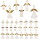 thumbnail image 1 of 48 piezas de 6 estilos de dijes de alas de ángel, cuentas de pera blancas, tapas de flores con cuentas de alas doradas, cuentas de alas de ángel de hada, colgantes, 1 of 6