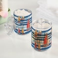 thumbnail image 2 of Yayeee 2 Pack Qtip Holder Bathroom Cotton Swab Canister with Lid Clear Dispenser Set, Red Sailboats, 2 of 6