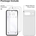 thumbnail image 4 of KOMI for Google Pixel 8 Case, Liquid Silicone Case with 2X Screen Protectors, Full Body Protective Cover, Shockproof, Slim Phone Case, Anti-Scratch Soft Microfiber Lining 6.2", White, 4 of 5