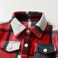 thumbnail image 3 of Toddler Boys Girls Shirt Coat Jacket Plaid Long Sleeve Kids Lapel Button Tops Outwear, 3 of 6
