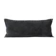 thumbnail image 2 of Laddha Home Designs Handwoven Solid Flanged Border Cotton Throw Pillow Cover - 36" - Black, 2 of 9