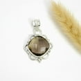 thumbnail image 3 of SATYAVIE JEWELLERY 925 Sterling Silver Natural Smoky Quartz Pendant – Silver Oxidized Beautiful Pendant – Vintage Stylish Brown Gemstone Jewelry for Women, 3 of 6
