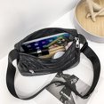 thumbnail image 4 of Bolso de hombro con rayas acolchadas retro para mujer, bandolera de color sólido (negro), 4 of 9