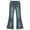 Navy, variant on OOOUM Girls Flared Pants Elastic Waist Skinny Denim Trousers Fashionable And Streetwear Long Jeans For Kids Blue 6-7 Years