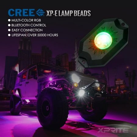 Xprite Victory Series Bluetooth Multi-Color RGB LED Rock Lights