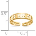 thumbnail image 3 of 14K Yellow Gold Diamond Shapes Toe Ring Made In United States r548, 3 of 5