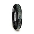 thumbnail image 3 of PERMIAN Blue Dinosaur Bone Inlaid Black Ceramic Beveled Edged Ring - 4mm or 8mm, 3 of 3