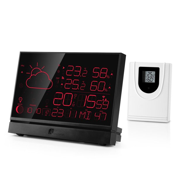 Wireless Weather Station, Houzetek Indoor Outdoor Thermometer Color