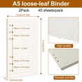 thumbnail image 2 of HLONK 2 Packs A5 Refills Ruled Lined Paper - 90 Sheets A5 Refill Pad for A5 Diary  8.3 x 5.6 Inch Loose-Leaf Refillable Planner Inserts A5 Paper  A5 Lined Paper Refill for Class Meeting, 2 of 7