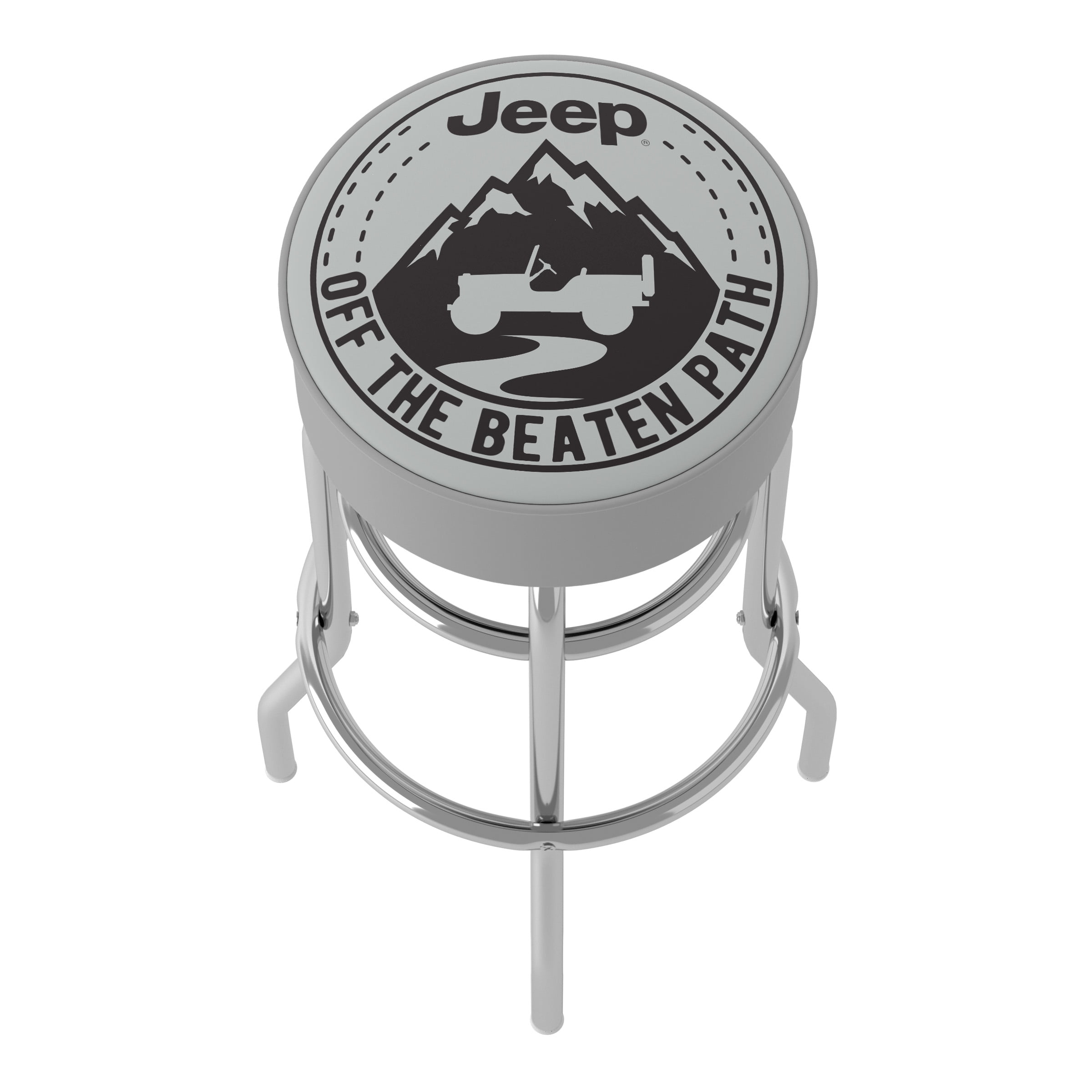 Trademark Gameroom Jeep Black Mountain Bar Stool with Padded Seat