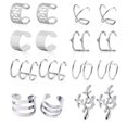 thumbnail image 1 of 8 Paires de Boucles d'Oreilles Créatives Clip Cartilage Non Percées, 1 of 10