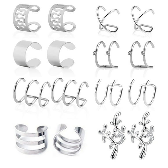 8 Pairs Ear Cuff Earrings Creative Clip Cartilage Earrings Non Pierced Earrings