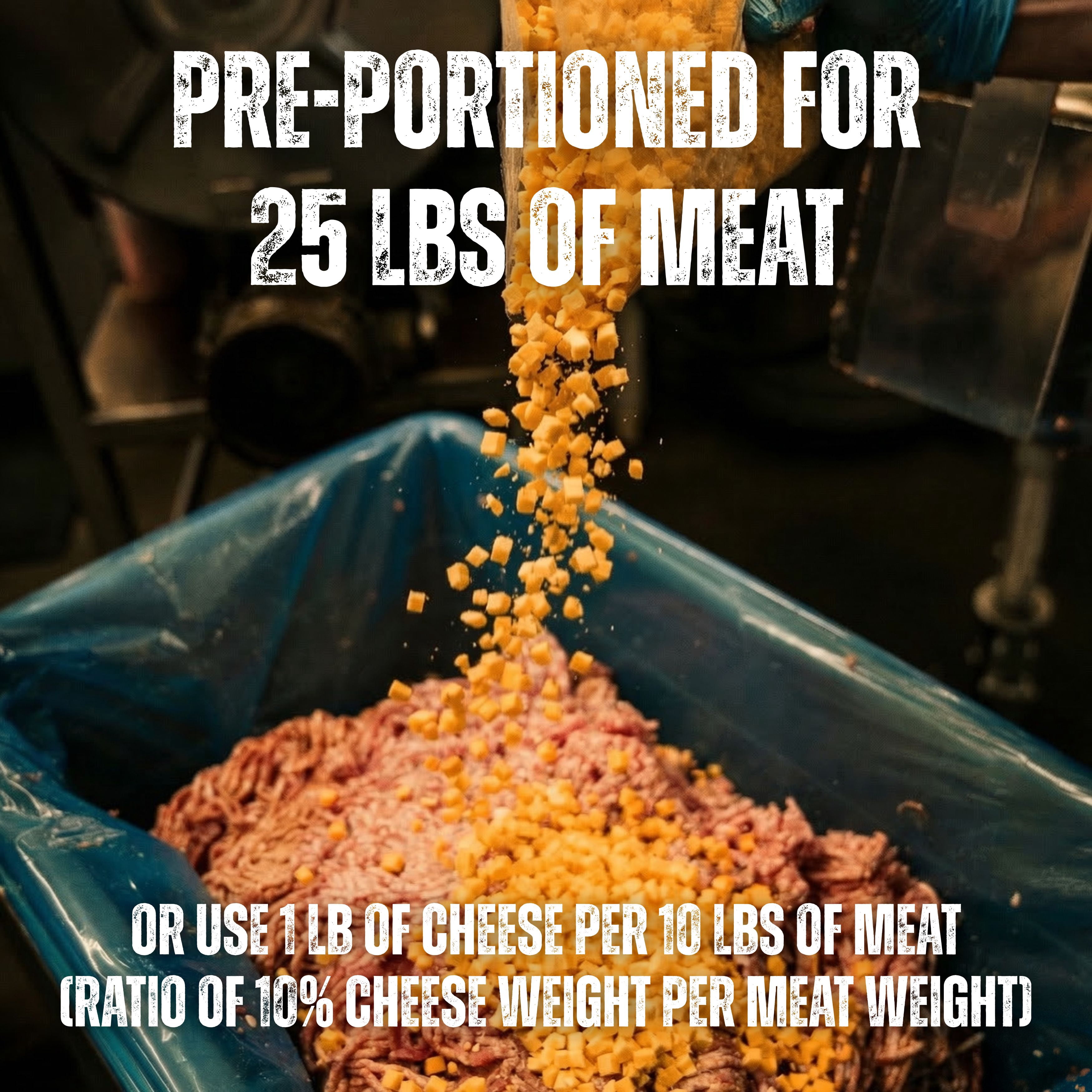 The Bearded Butchers High-Temp Cheddar Cheese 2.5 lb – 1/4" Cubes for Sausage, Brats & More, Shelf-Stable
