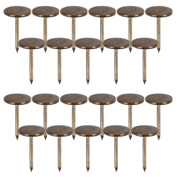 LOLIPPYY 100pcs Heavy Duty Flat Upholstery Tacks Thumb Nails Iron Vintage Style for Home Furniture and General Use