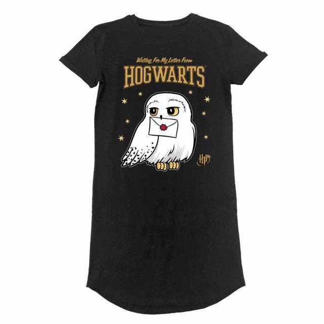 Harry Potter - Camiseta Vestido de Hedwig para Mujer (Negro)