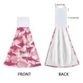 thumbnail image 3 of Haosy 2 Pack Kitchen Wash Cloths with Hanging Loops Absorbent Absorbent Quick Drying Hand Towels, Pink Shark Silhouette, 3 of 7