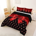 thumbnail image 2 of Erosebridal Happy Valentine's Day Full Size Comforter Sets,Red Bowknot Loves Bedding Sets For Girls Kids,Reversible black,3-Piece, 2 of 7