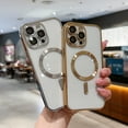 thumbnail image 2 of Compatible with iPhone 14 13 12 Case MagSafe with Camera Lens Protector, Full Protection Clear Magnetic Case Compatible with MagSafe Anti-Scratch Case Cover for iPhone 13 Pro Max, Gold, 2 of 6
