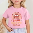 thumbnail image 2 of VOUZZA Young Wild and Three Girls T-Shirt 3rd Birthday Graphic Short Sleeve Round Neck Tee Top for Kids Summer Celebration Cotton Shirt Party Outfits, 2 of 4