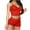 Red, variant on Lindreshi Lingerie Sets for Women Women Lingerie Fashion Solid Pajamas Sleeveless Lace Cami Shorts Pajama Set