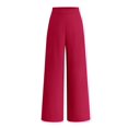 thumbnail image 1 of Pantalones anchos BTFBM para mujer, elásticos, cintura alta, color rojo palazzo, 1 of 9