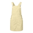 thumbnail image 4 of Curuila Toddler Child Girls Suspenders Dress With Pocket Solid Color Square Neck Sleeveless Summer Comfort Casual Dresses Light Yellow Size 12-13 Years, 4 of 4