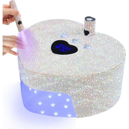 UV LED Nail Lamp, Rechargeable UV Light for Gel Nails, 86w Diamond Nail Dryer with a Handheld Nail Light, Professional Quick Dry Curing Lamp with 3 Timer Setting for Salon & Home Use