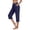 Navy, variant on Capri Leggings for Women Spring Summer Elastic High Waist Slim Fit Straight Leg Workout Yoga Pants Capris with Pockets