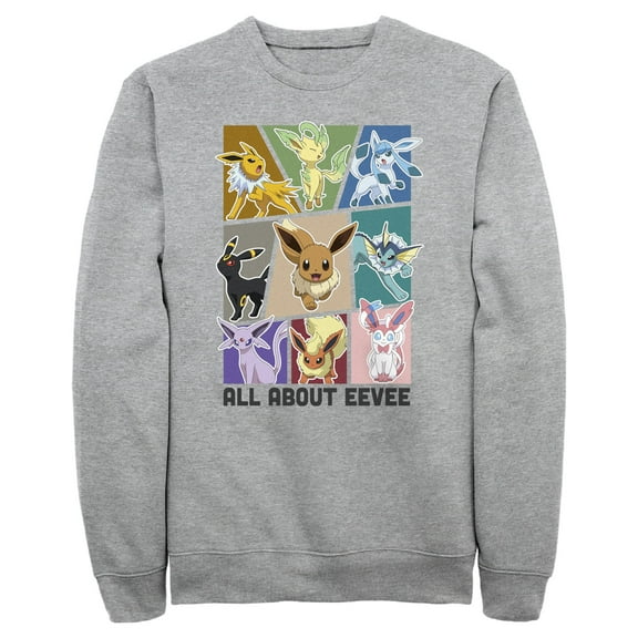 Men's Pokemon All About Eevee Eeveeloution  Sweatshirt Athletic Heather Large