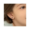 thumbnail image 4 of Classic Solitaire Simulated Amethyst Kids Earrings Screw Back - Sterling Silver, 4 of 8