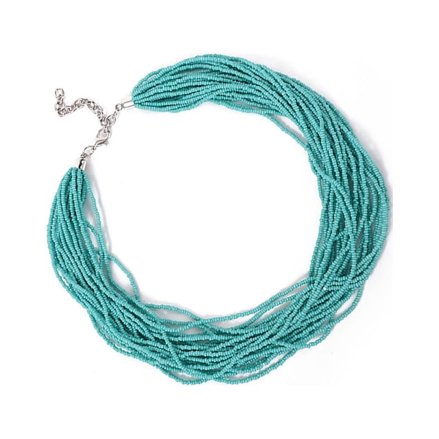 Qarigey Collar de cadena para mujer, fiesta, aniversario, cumpleaños, celebración, compras, citas, decoración, joyería de moda para mujer Accesorios de disfraces Azul