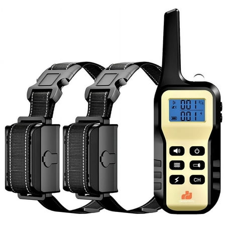 UPC: 0646648806880 | 1100 YD Remote Two Dog Training Shock Collar with Auto Anti Bark 100 Levels of Adjustable Static Stimulation and Vibration for Small Medium Large Dogs