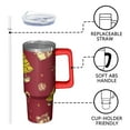thumbnail image 3 of Christmas Snowman 30oz Coffee Cup Stainless Steel Insulated Tumbler, Winter Holiday Travel Mug with Handle and Straw, Gift for Women Men, 3 of 5