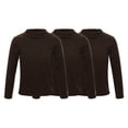 thumbnail image 2 of dPois Girls Basic Stretch Tees 3 Packs Long Sleeve T-Shirt Fleece Undershirt Thermal Base Layer Tops Coffee 100, 2 of 7