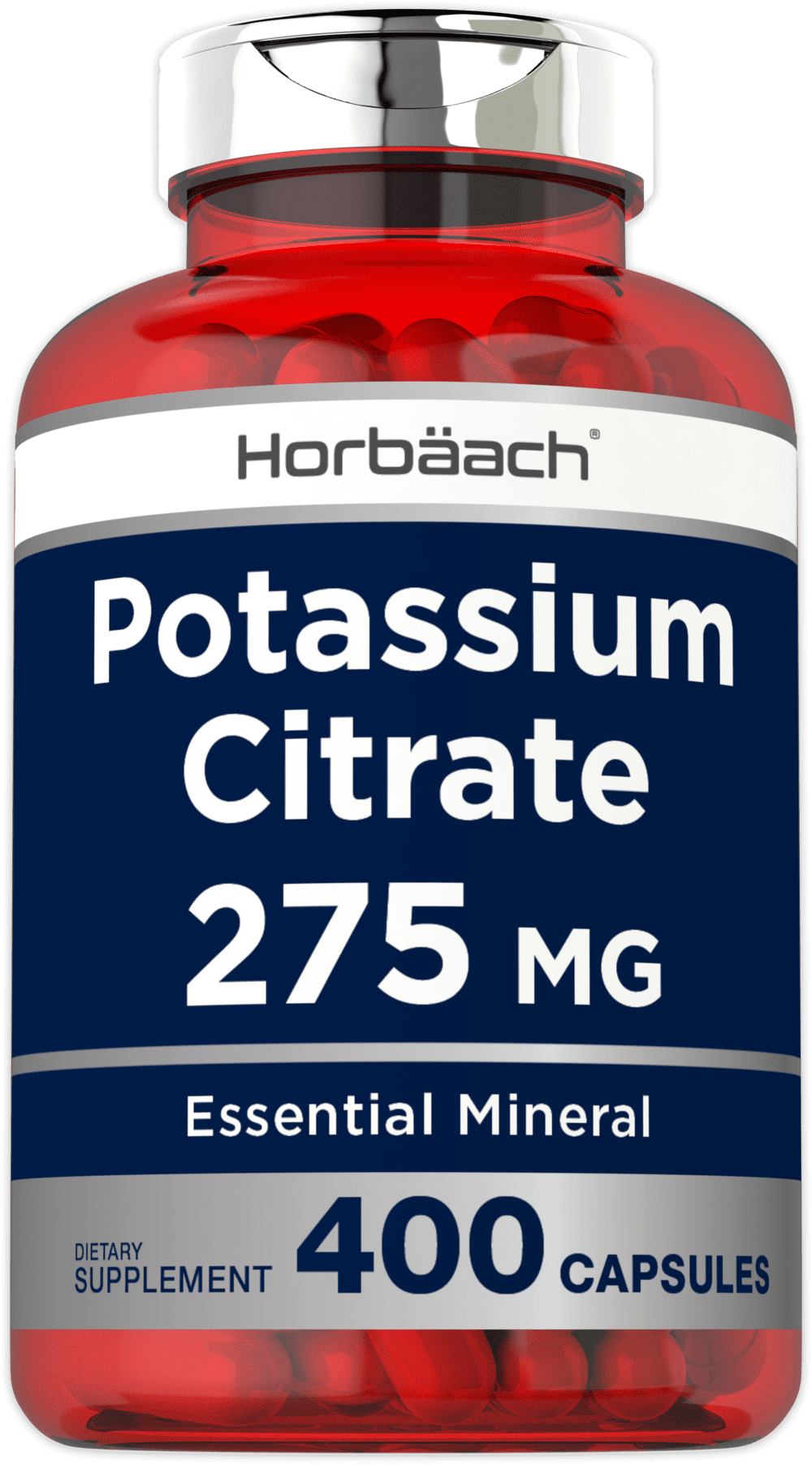 Potassium Citrate Capsules 275 mg 400 Count NonGMO, Gluten Free Supplement by Horbaach