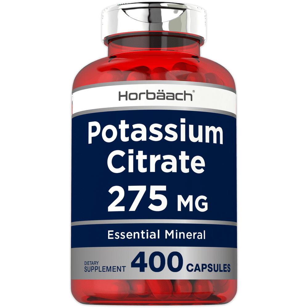 Potassium Citrate Capsules 275 mg 400 Count NonGMO, Gluten Free