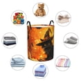 thumbnail image 6 of Laundry Basket, Halloween Bat Witch Hat Black Cat Laundry Hamper Waterproof Laundry Bag Clothes Hamper Laundry Bin with Handles for Bedroom, Living Room, Kids Room, 6 of 6