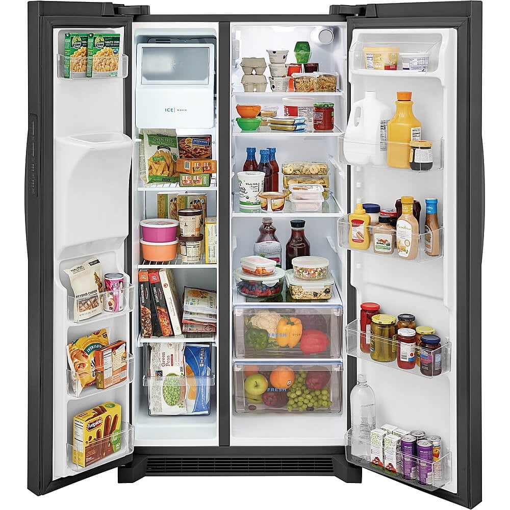 FrigidaireFRSS2623AD 26 Cu. Ft. 36" Standard Depth Side by Side Refrigerator, Black Stainless Steel