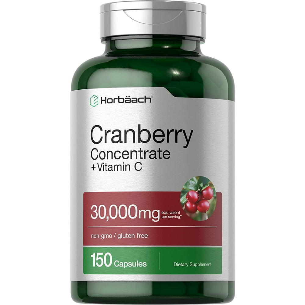 Cranberry Pills (30,000 mg) + Vitamin C 150 Capsules Triple